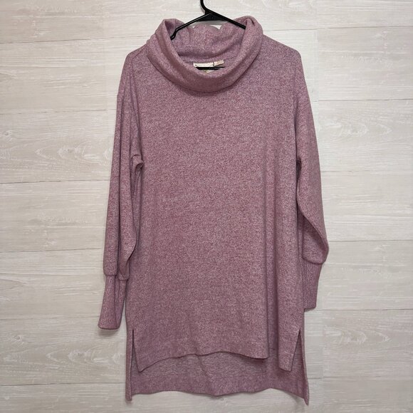Maeve Anthropologie Women's Small Pink Purple Cowl Neck Tunic Top Sweater Dress - Picture 2 of 8
